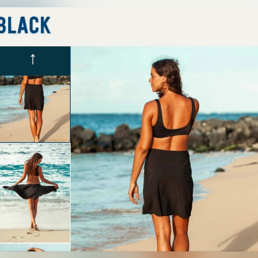 NWT RipSkirt Hawaii Women Sz L Black Wrap Swim Skirt Coverup Length 2 Style 201